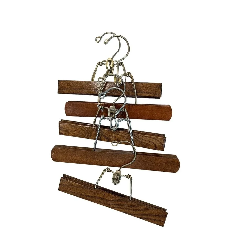 Vintage Wishbone Shape Wooden Hangers 19 Suit Jacket 5 Trouser Pants Lot of 24